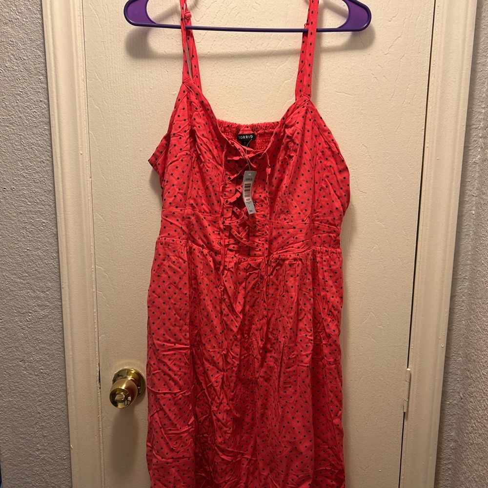 Burnt Orange Black Polka Dot Torrid Dress